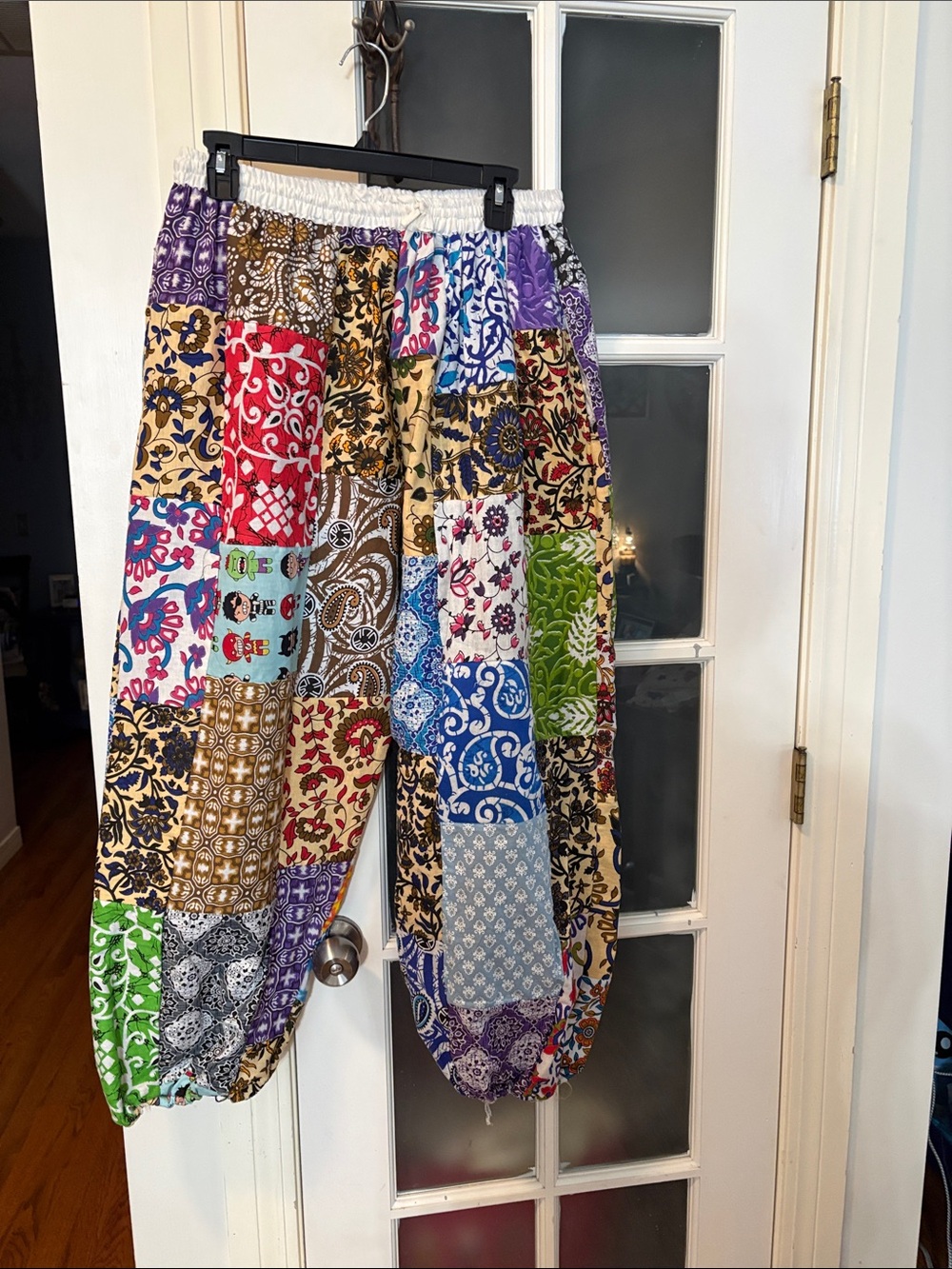 Women’s Wide Leg Patchwork Palazzo Pants in Multicolor